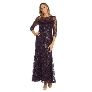 R&M Richards 1613 Long Sequin Formal Mother of the Bride Dress